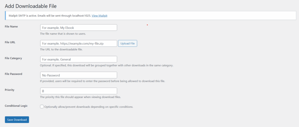 Hizzle downloads: Add Downloadable File