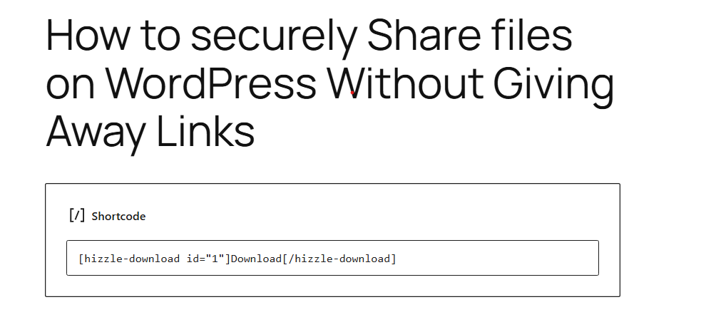 Hizzle Downloads: Add shortcode